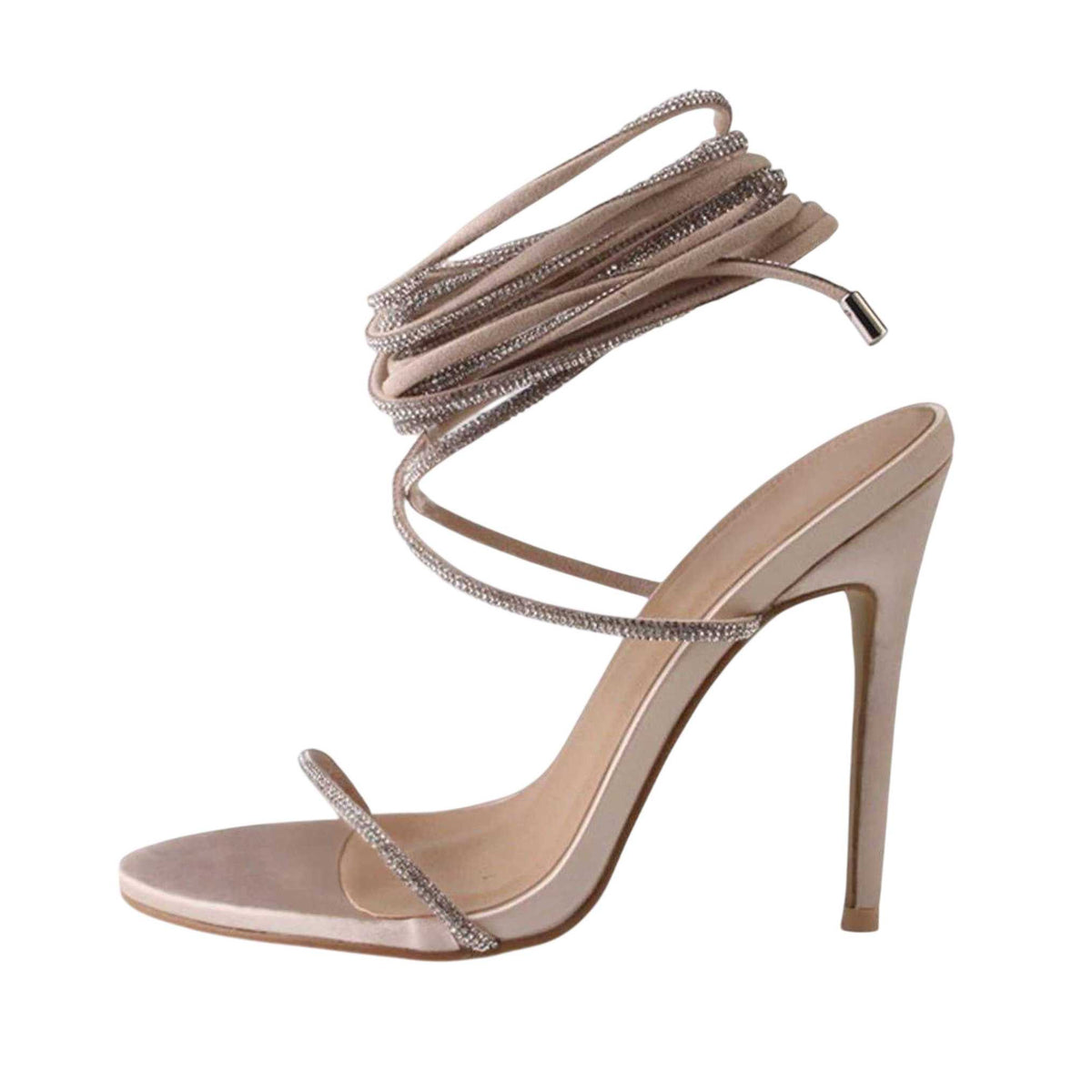 Champagne Gold - Side - Where´s That From Womens-Ladies Stiletto Heel Gladiator Sandals