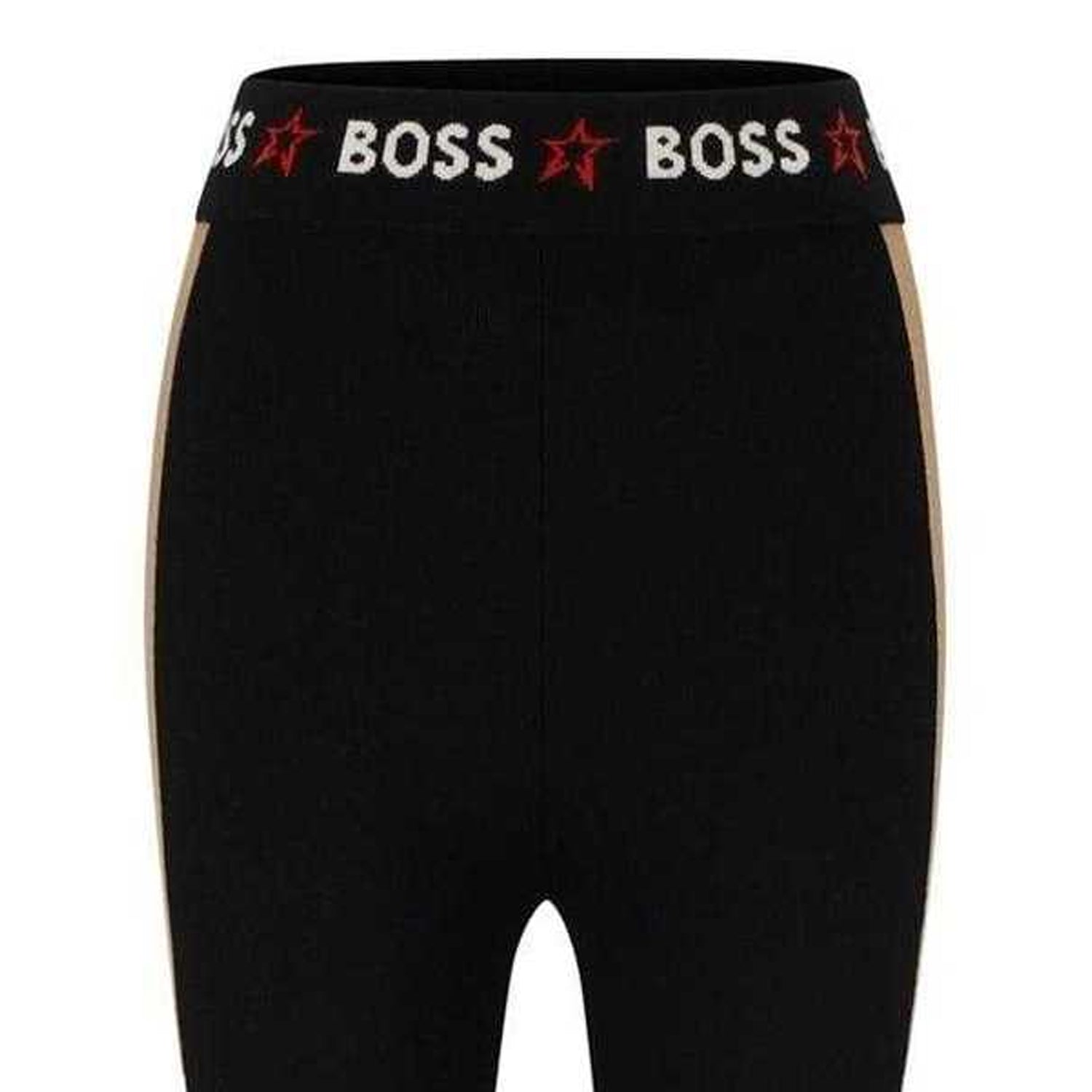 Black - Back - Boss Womens-Ladies Elasticated Colour Block Leggings