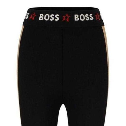 Black - Back - Boss Womens-Ladies Elasticated Colour Block Leggings