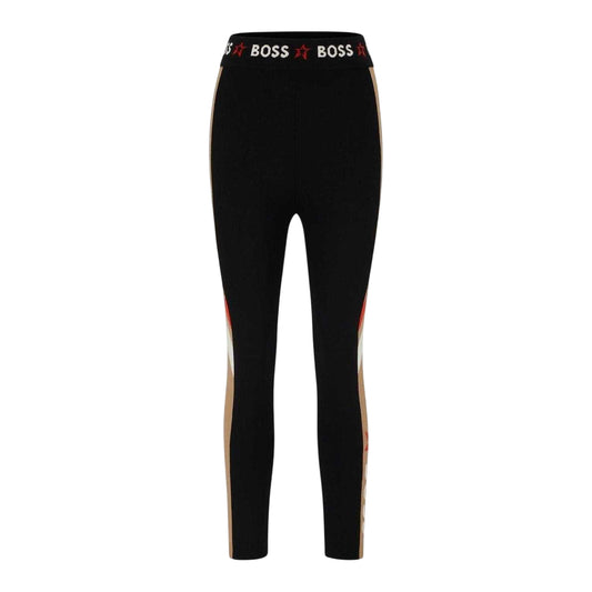 Black - Front - Boss Womens-Ladies Elasticated Colour Block Leggings