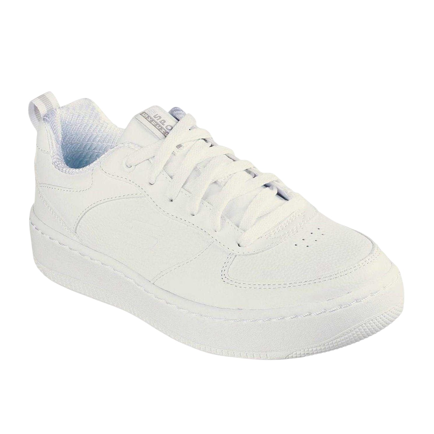 White - Side - Skechers Womens-Ladies Sport Court 92 Illustrious Leather Trainers