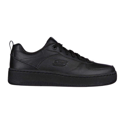 Black - Front - Skechers Womens-Ladies Sport Court 92 Illustrious Leather Trainers