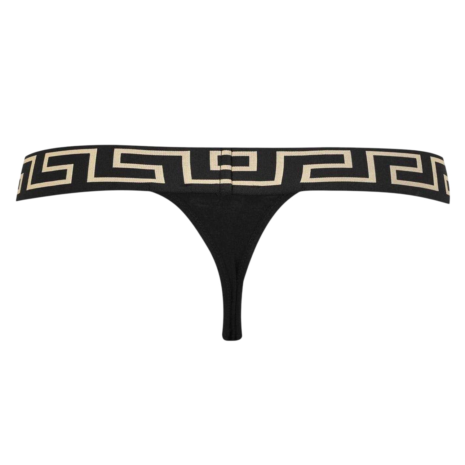 Black - Back - Versace Womens-Ladies Greca Medusa Thong