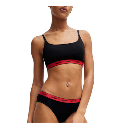 Black - Lifestyle - Hugo Womens-Ladies Repeat Logo Thong