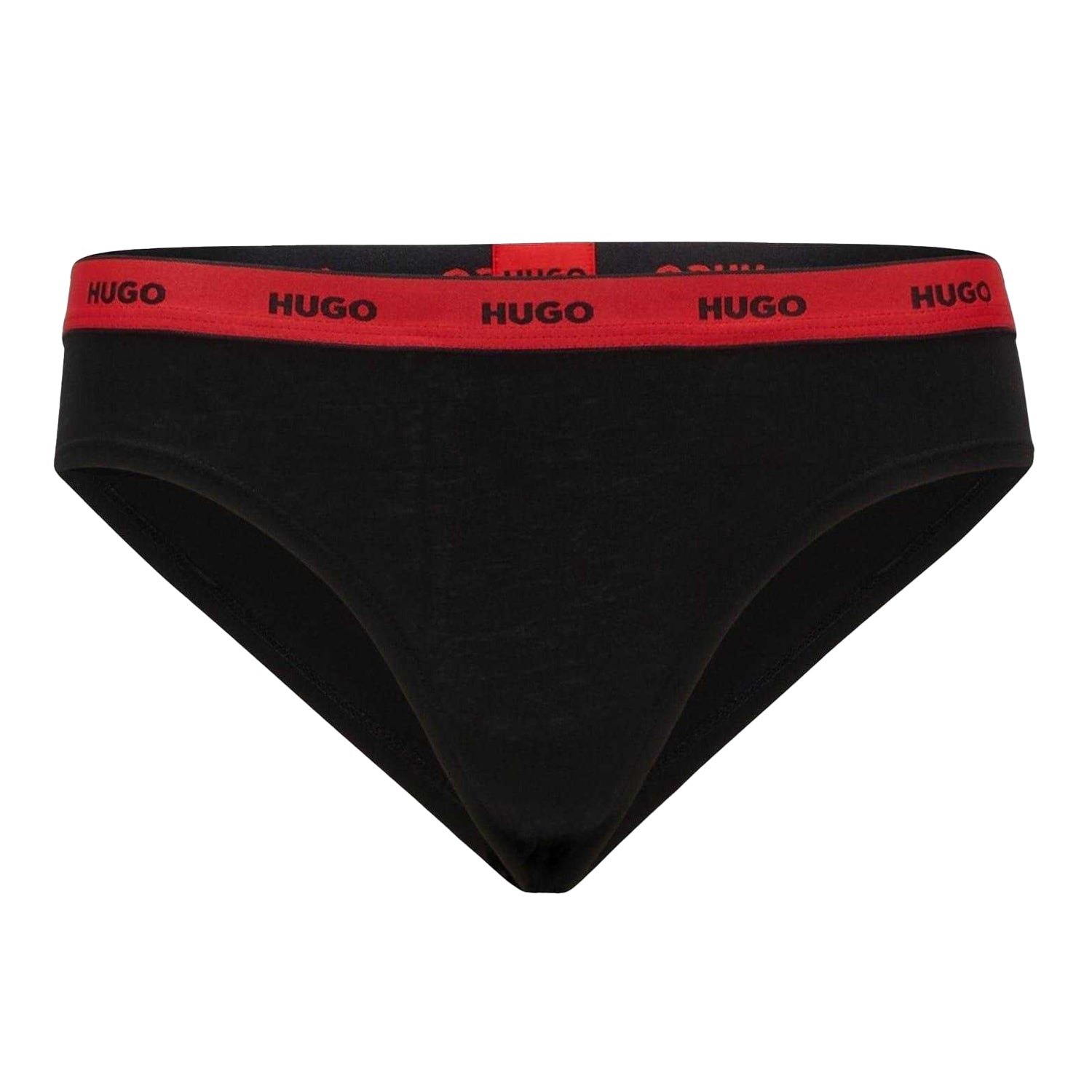 Black - Front - Hugo Womens-Ladies Repeat Logo Thong