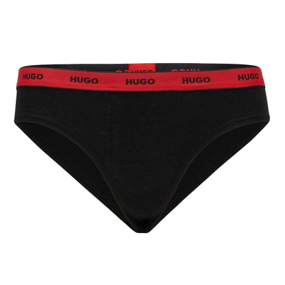 Black - Front - Hugo Womens-Ladies Repeat Logo Thong