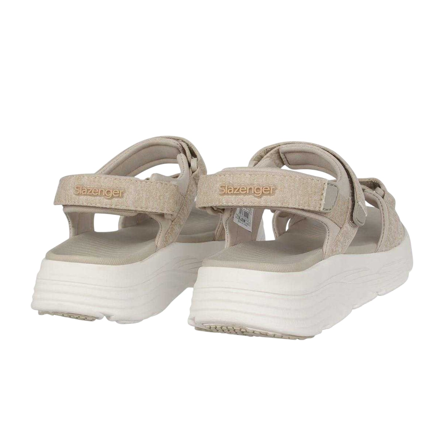Beige - Back - Slazenger Womens-Ladies Strappy 3 Touch Fastening Strap Sandals