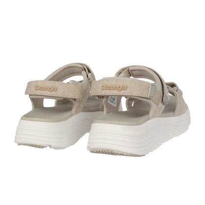 Beige - Back - Slazenger Womens-Ladies Strappy 3 Touch Fastening Strap Sandals