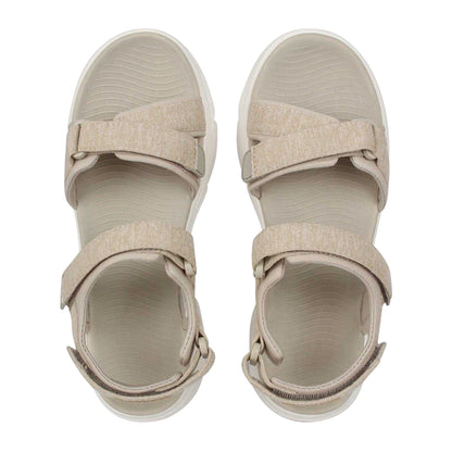 Beige - Pack Shot - Slazenger Womens-Ladies Strappy 3 Touch Fastening Strap Sandals