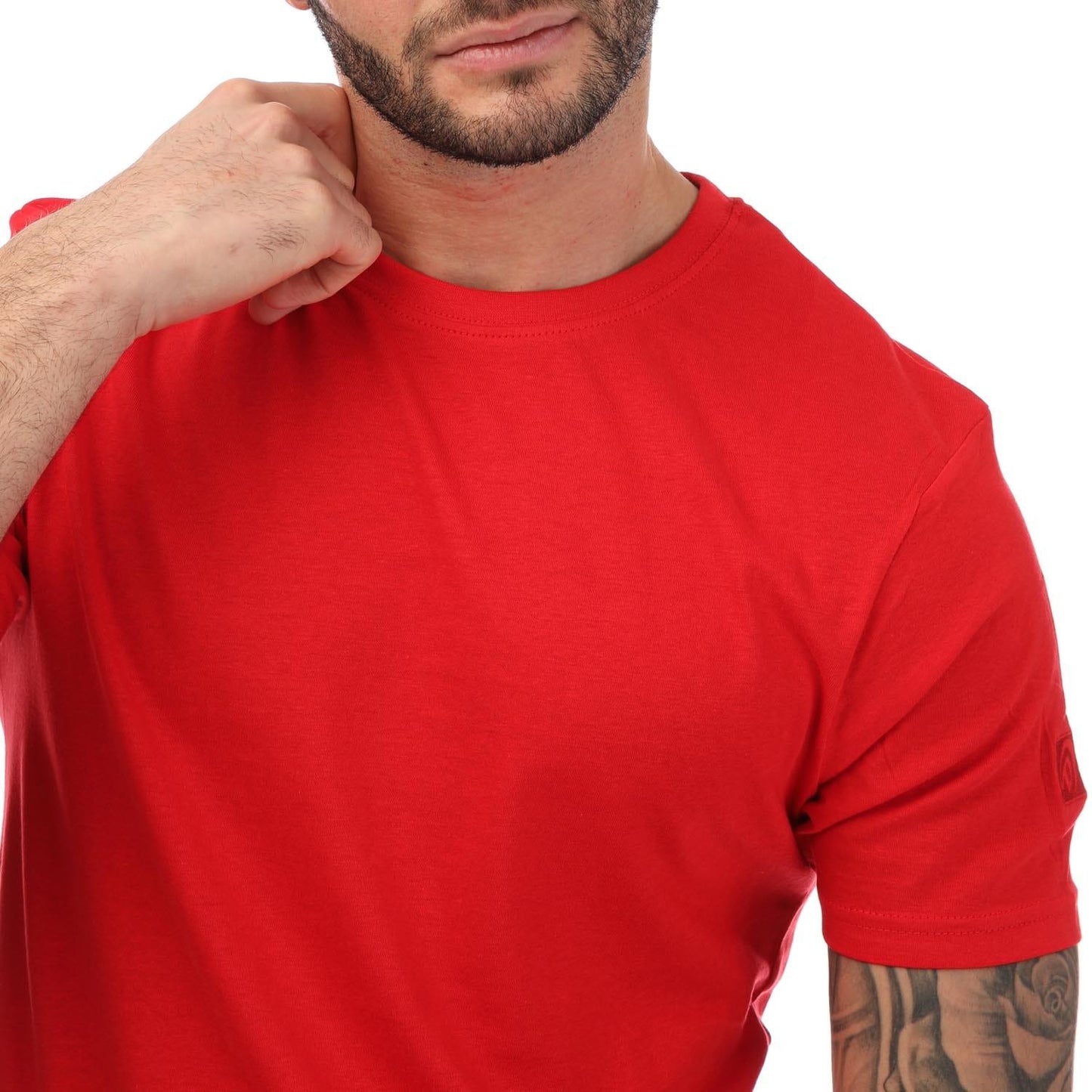 Light Grey-Black-White-Red - Pack Shot - Duck and Cover Mens Errington T-Shirt (Pack of 5)