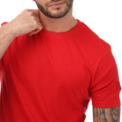 Light Grey-Black-White-Red - Pack Shot - Duck and Cover Mens Errington T-Shirt (Pack of 5)