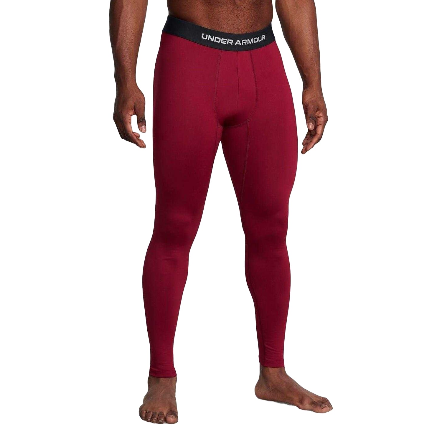 Red - Side - Under Armour Mens Armour Compression Leggings