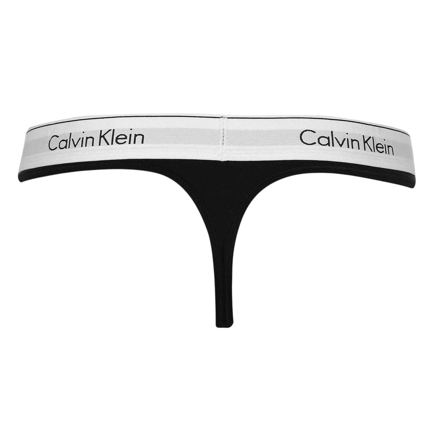 Black - Back - Calvin Klein Womens-Ladies Logo Cotton Blend Thong
