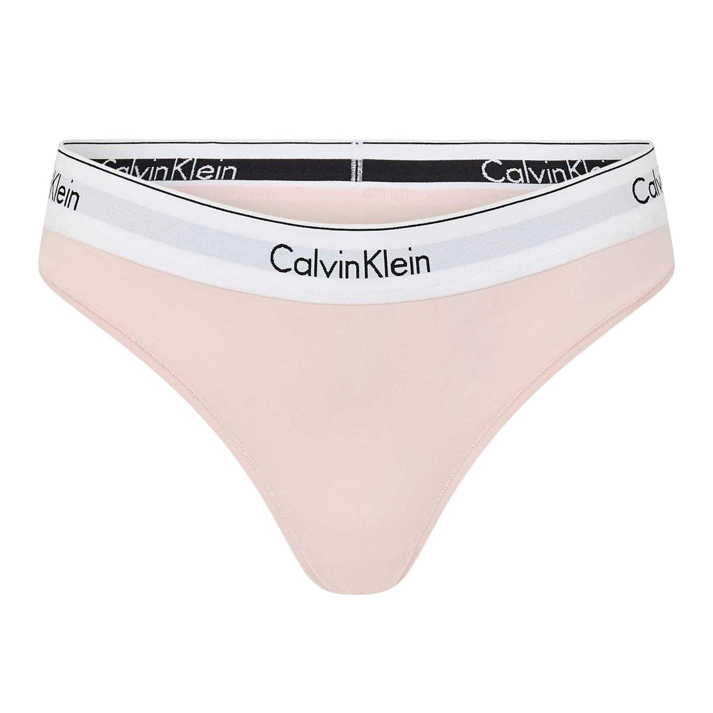 Vibrant Pink - Front - Calvin Klein Womens-Ladies Logo Cotton Blend Thong