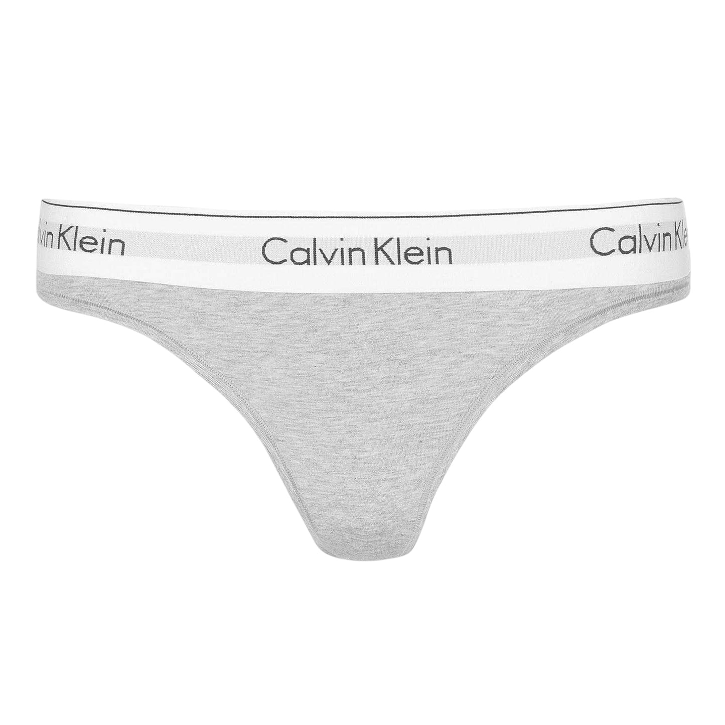 Grey - Front - Calvin Klein Womens-Ladies Logo Cotton Blend Thong