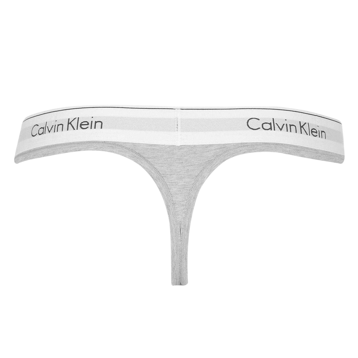 Grey - Back - Calvin Klein Womens-Ladies Logo Cotton Blend Thong
