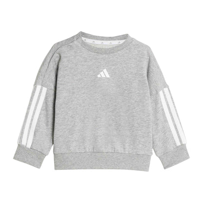 Grey-White - Side - Adidas Baby BOS French Terry Sweatshirt & Jogging Bottoms