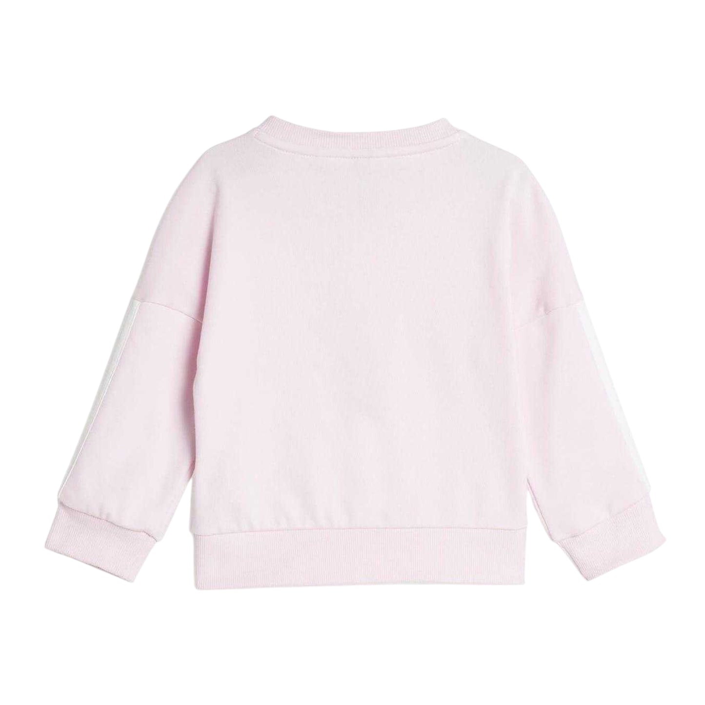 Pink-White - Back - Adidas Baby BOS French Terry Sweatshirt & Jogging Bottoms