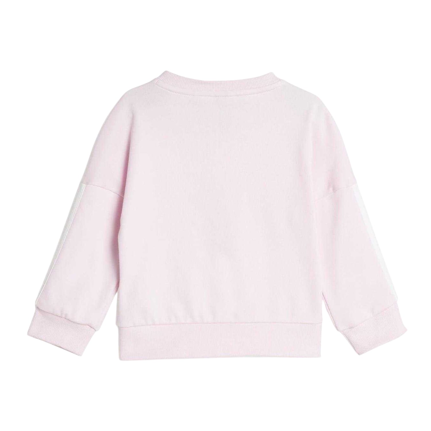 Pink-White - Back - Adidas Baby BOS French Terry Sweatshirt & Jogging Bottoms