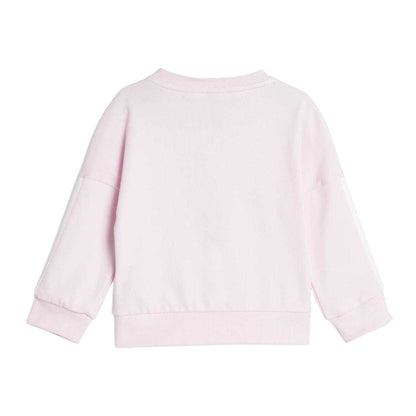 Pink-White - Back - Adidas Baby BOS French Terry Sweatshirt & Jogging Bottoms