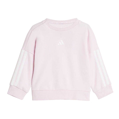 Pink-White - Side - Adidas Baby BOS French Terry Sweatshirt & Jogging Bottoms
