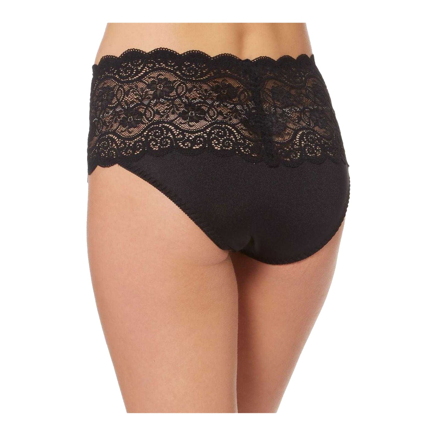 Black - Back - Triumph Womens-Ladies 300 Floral Lace Full Briefs