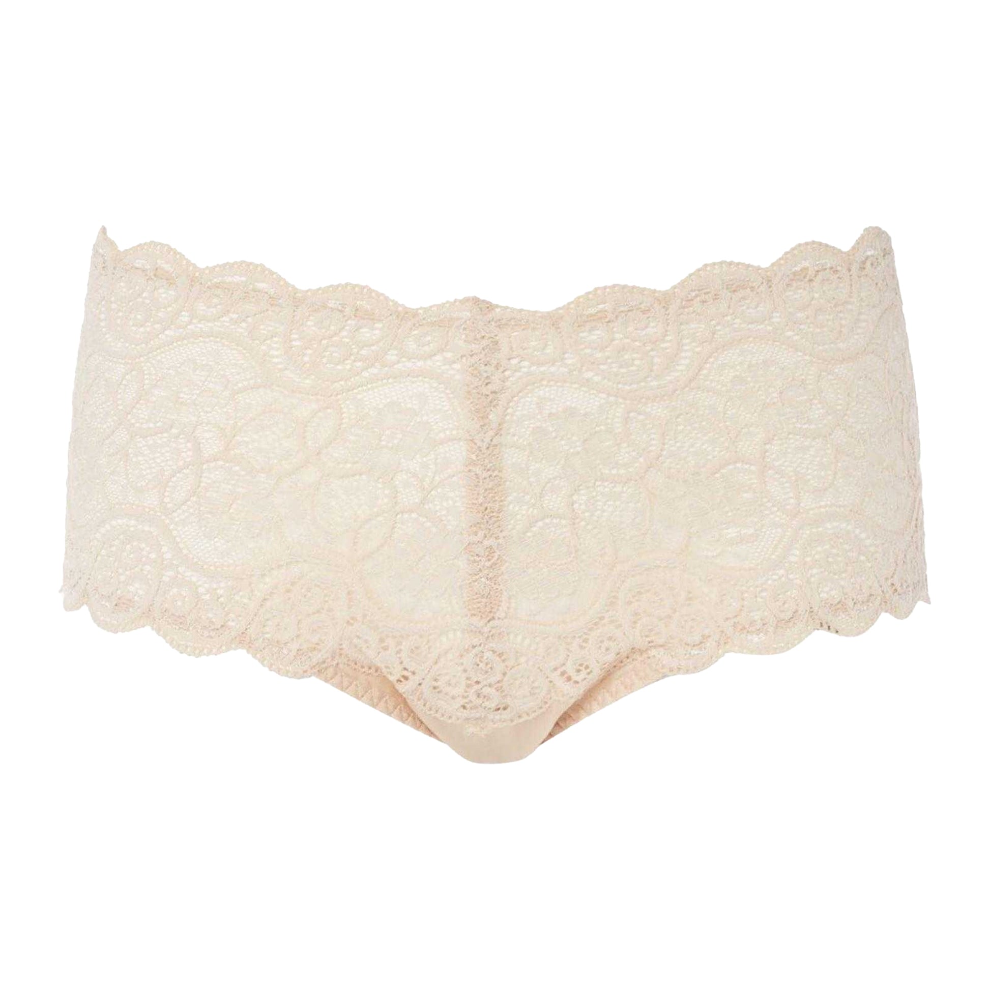 Natural - Front - Triumph Womens-Ladies 300 Floral Lace Full Briefs