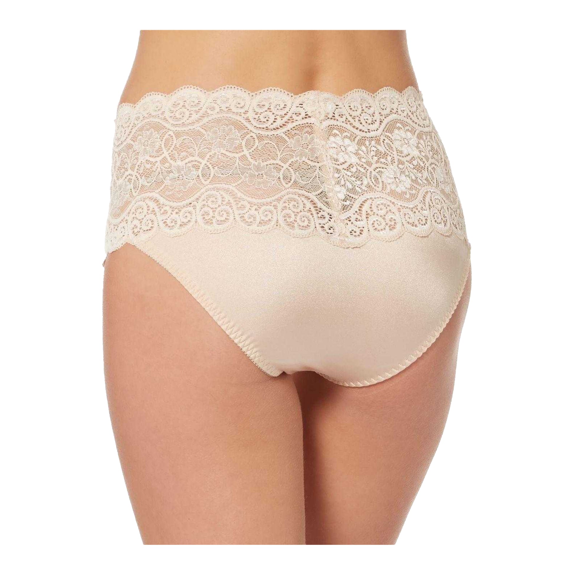 Natural - Back - Triumph Womens-Ladies 300 Floral Lace Full Briefs