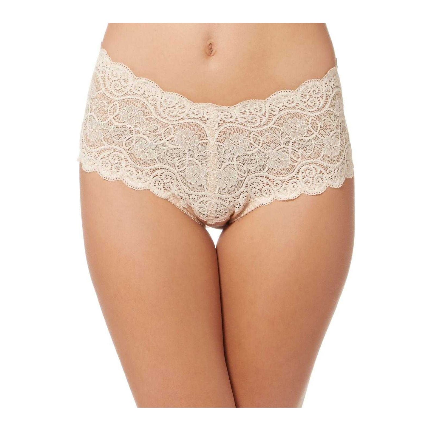 Natural - Side - Triumph Womens-Ladies 300 Floral Lace Full Briefs