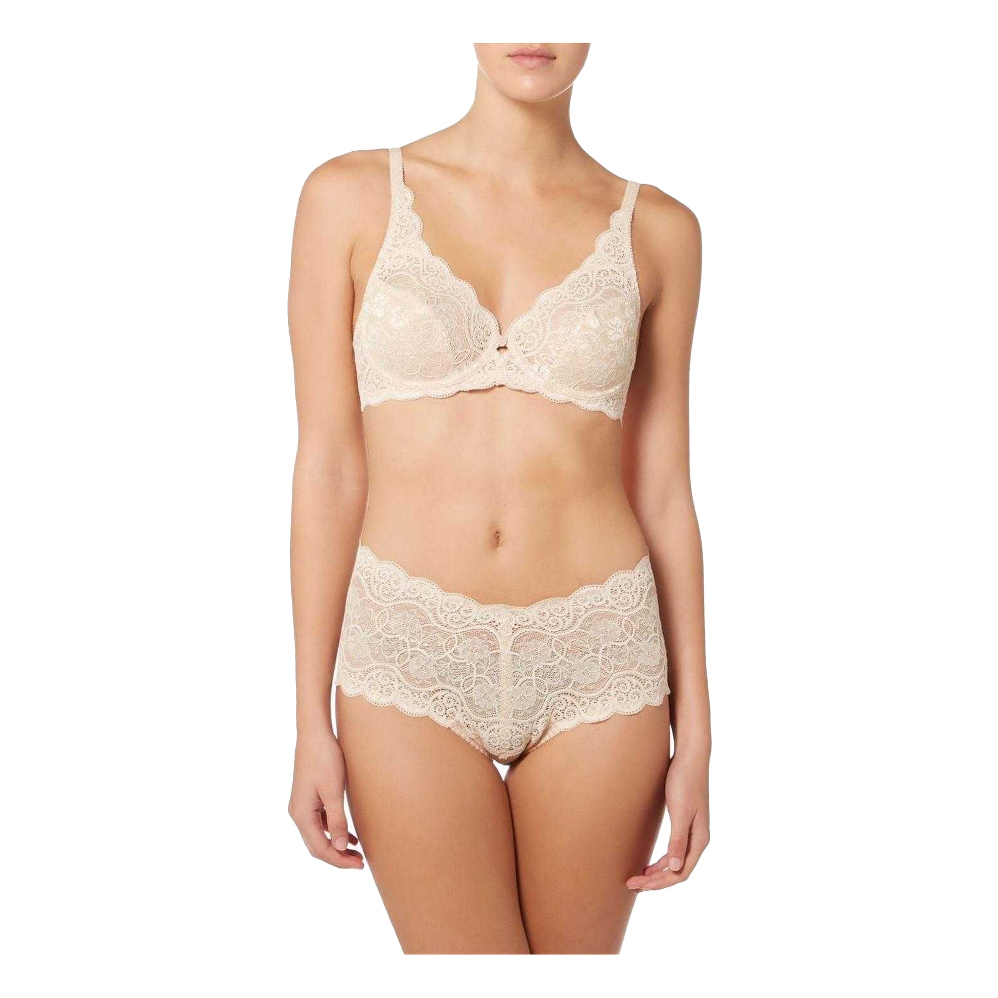 Natural - Lifestyle - Triumph Womens-Ladies 300 Floral Lace Full Briefs