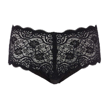 Black - Front - Triumph Womens-Ladies 300 Floral Lace Full Briefs