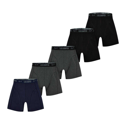 Core Black - Front - Lee Cooper Mens Cooper Essential Boxer Shorts (Pack of 5)