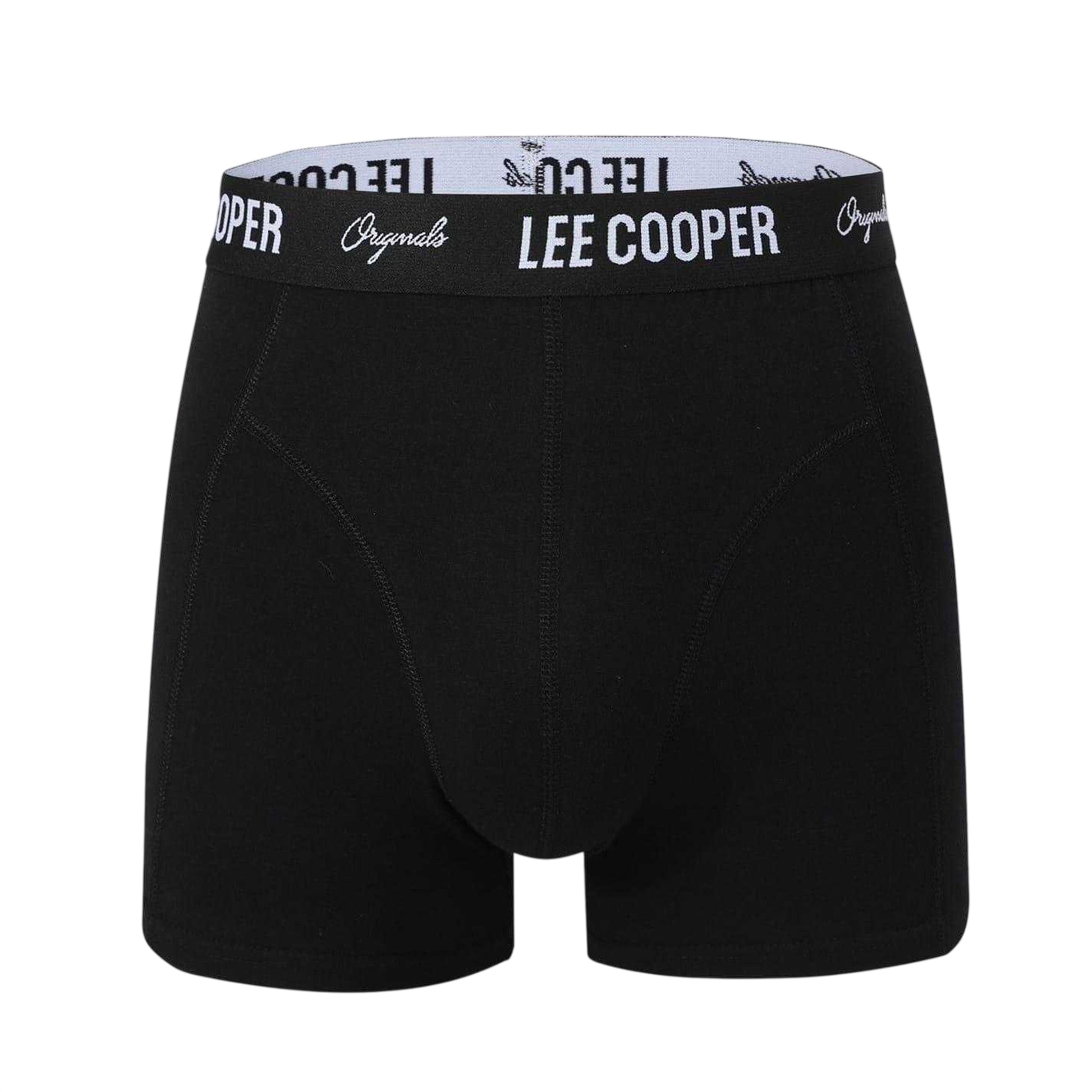 Core Black - Side - Lee Cooper Mens Cooper Essential Boxer Shorts (Pack of 5)