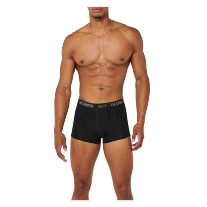 Black - Side - Lee Cooper Mens Cooper Essential Boxer Shorts (Pack of 5)