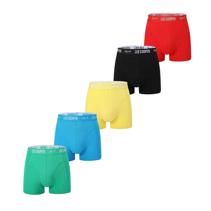 Black-Navy-Grey Marl - Front - Lee Cooper Mens Cooper Essential Boxer Shorts (Pack of 5)