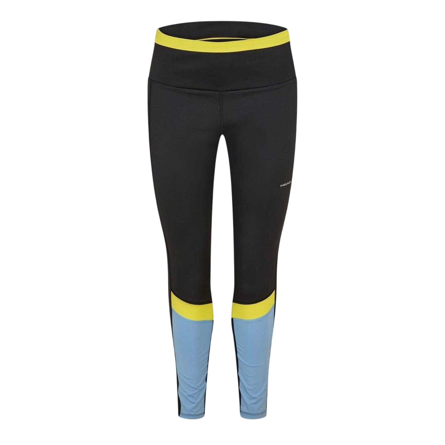 Blue - Front - Head Womens-Ladies Colour Block Pocket Mid Rise Leggings