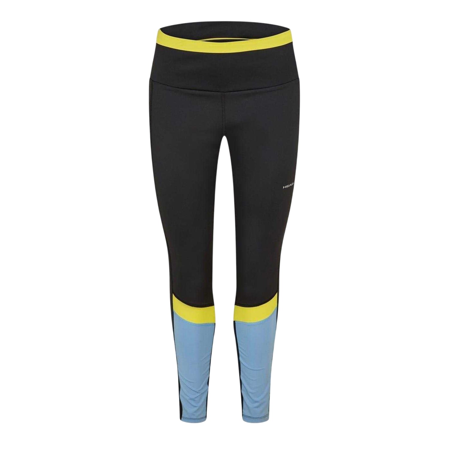 Blue - Front - Head Womens-Ladies Colour Block Pocket Mid Rise Leggings
