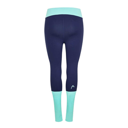 Blue - Back - Head Womens-Ladies Colour Block Shape & Lift Leggings