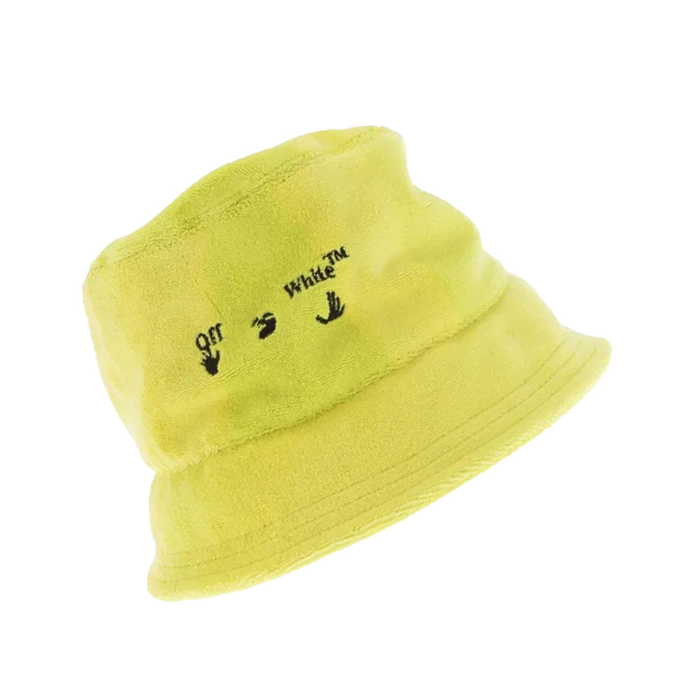 Yellow - Side - Off White Swimming Man Towel Bucket Hat