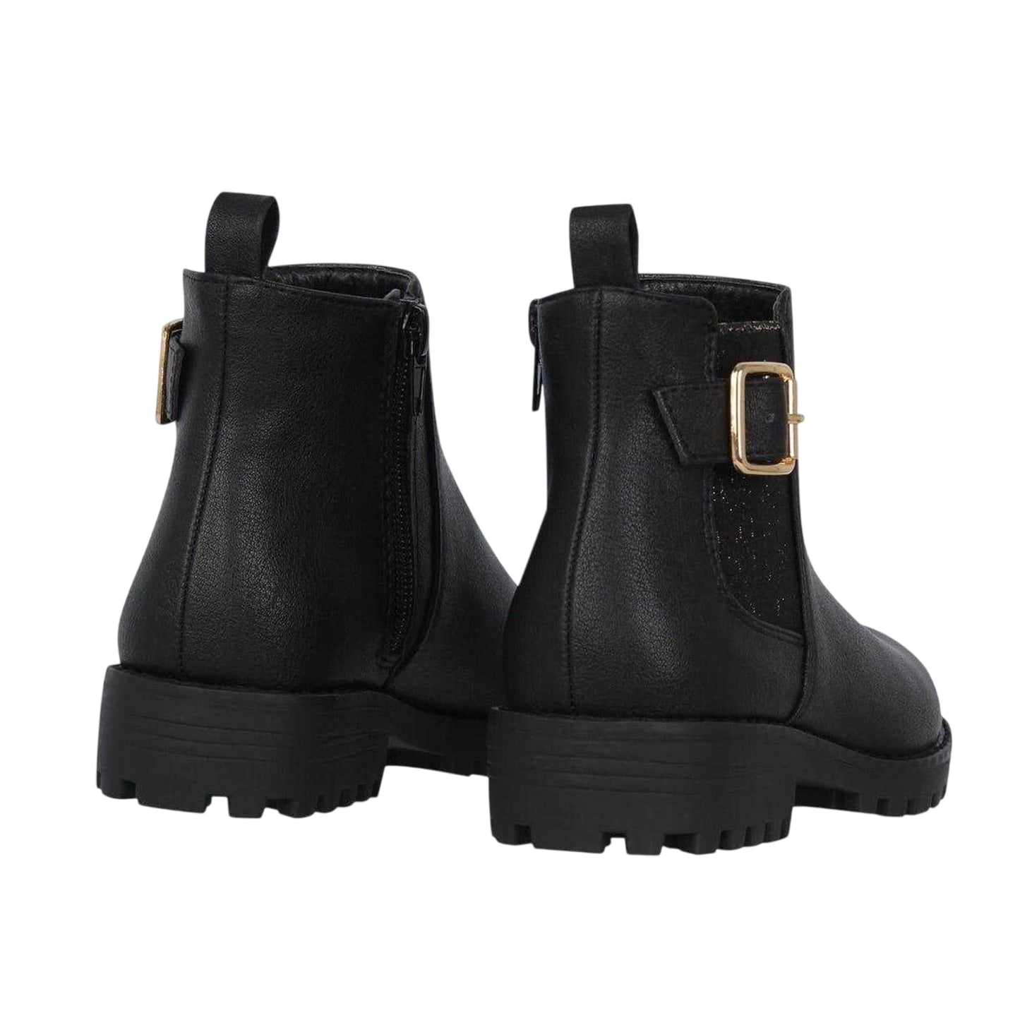Black - Back - Miso Girls Cojito Buckle Detail Boots
