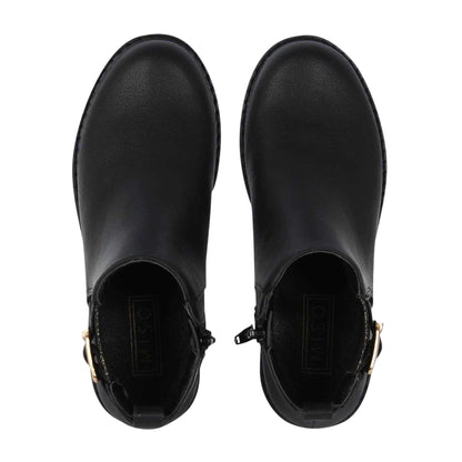 Black - Pack Shot - Miso Girls Cojito Buckle Detail Boots