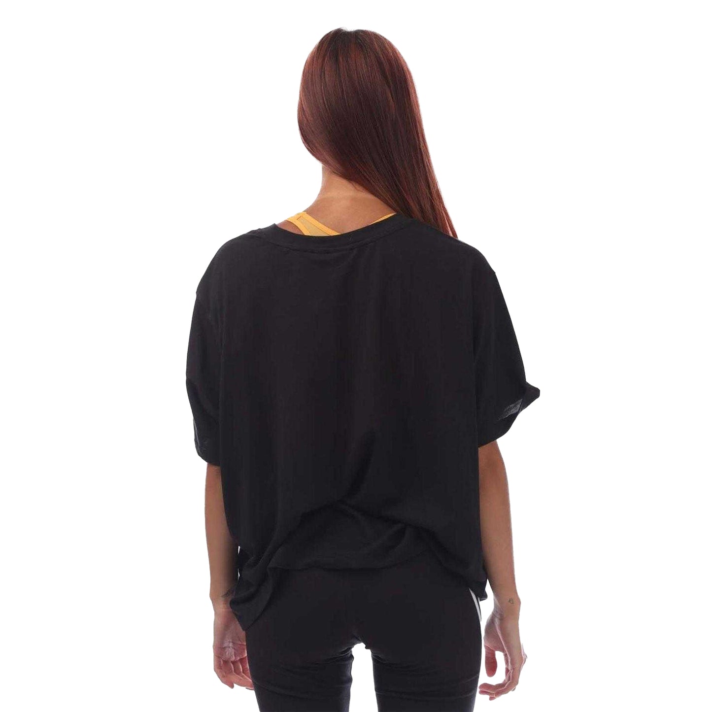Black - Back - Adidas Womens-Ladies Trefoil Plus Short-Sleeved T-Shirt