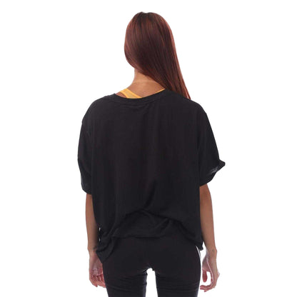 Black - Back - Adidas Womens-Ladies Trefoil Plus Short-Sleeved T-Shirt