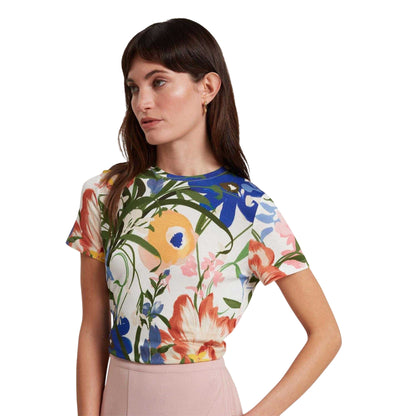White - Side - Ted Baker Womens-Ladies Cotton T-Shirt