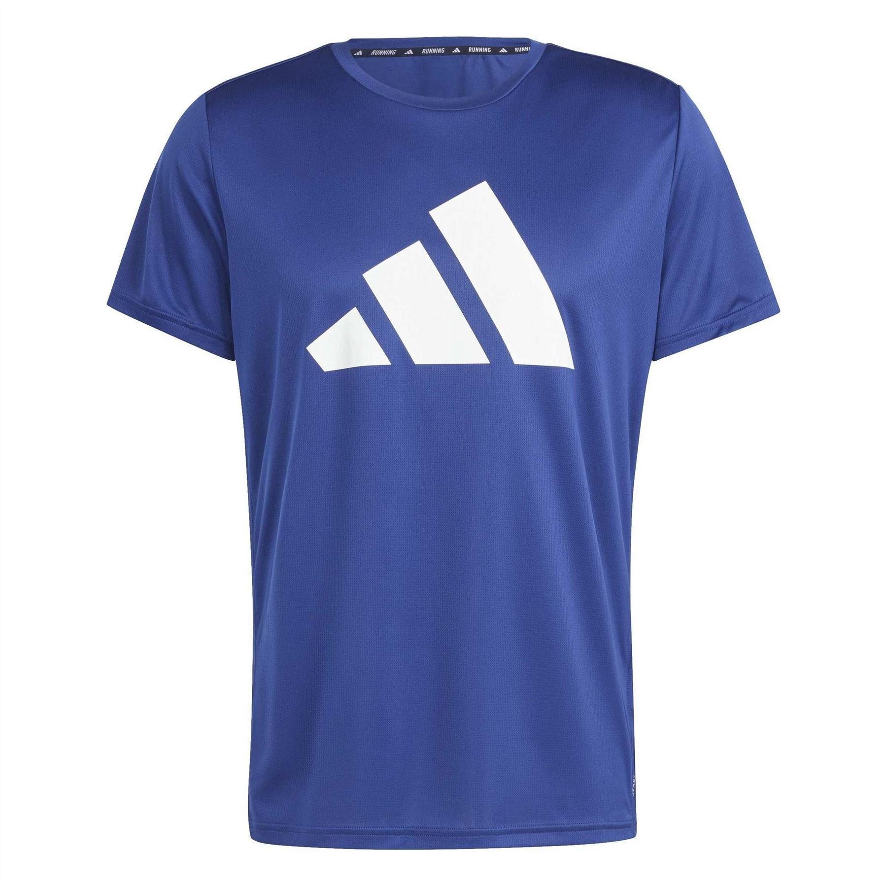 Dark Blue - Front - Adidas Mens Run It T-Shirt