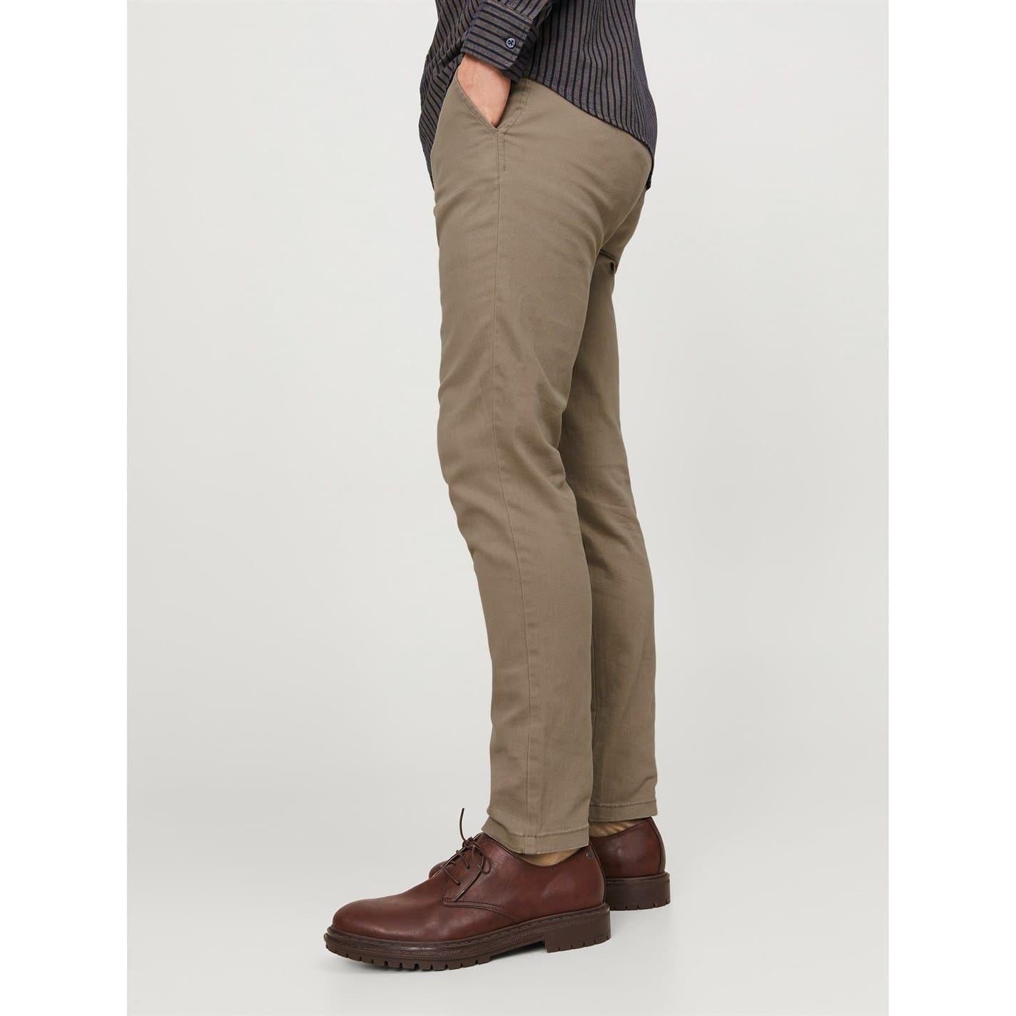 Beige - Pack Shot - Jack And Jones Mens Dave Slim Chinos