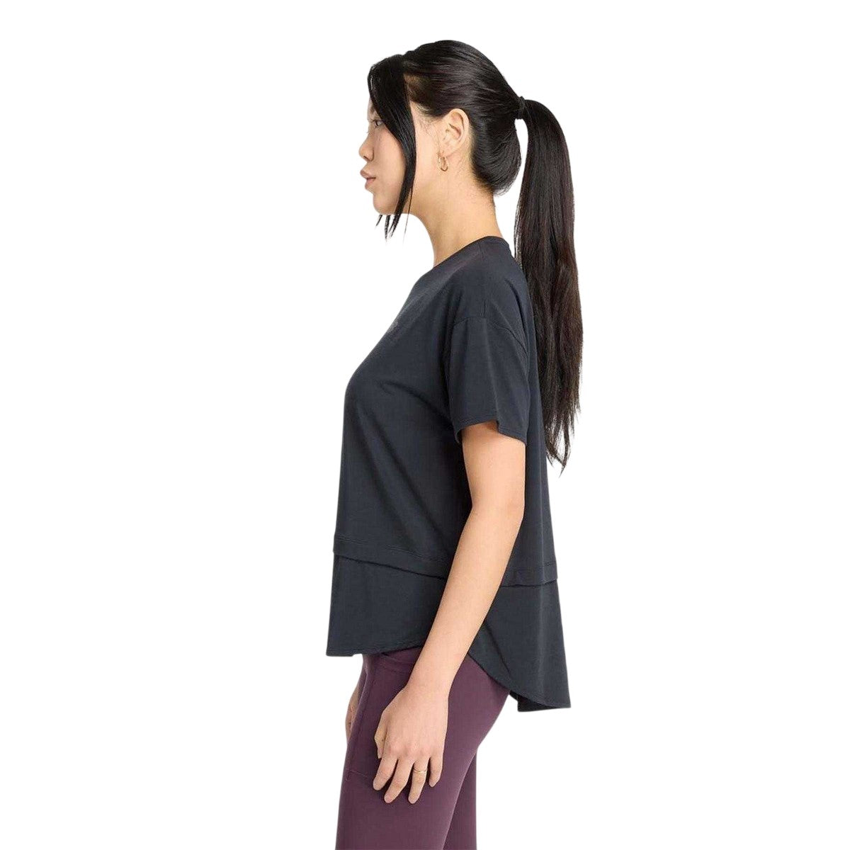 Black - Side - New Balance Womens-Ladies Oversized T-Shirt