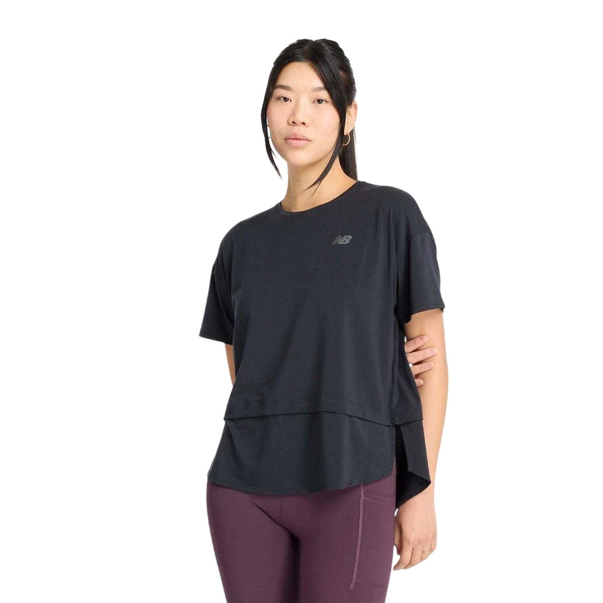 Black - Pack Shot - New Balance Womens-Ladies Oversized T-Shirt