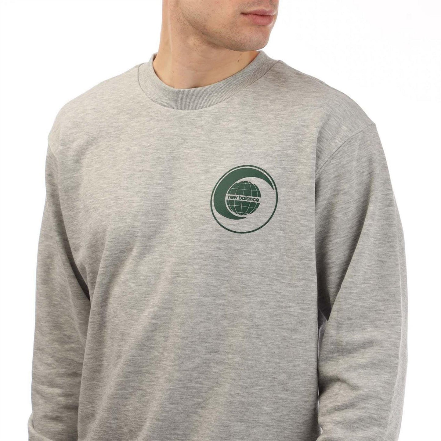 Grey - Side - New Balance Mens Graphic Print French Terry Relaxed Fit T-Shirt