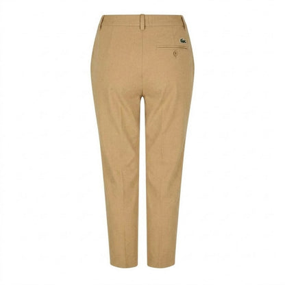Tan - Back - Lacoste Womens-Ladies Cotton Blend Regular Chinos